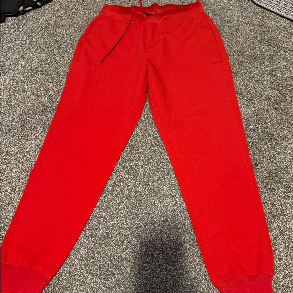 Red Women's Jogger scrub pants and top
